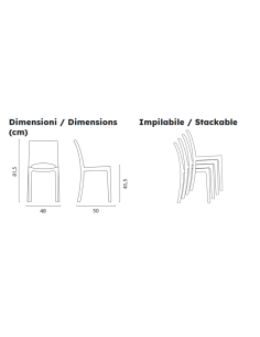 Sedia in policarbonato trasparente - Dimensioni cm 48 x... 2