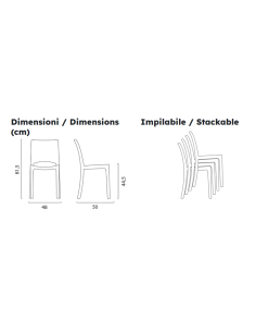 Silla de policarbonato transparente - Dimensiones cm 48 x... 2