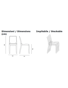Sedia in policarbonato trasparente - Dimensioni cm 50 x... 2