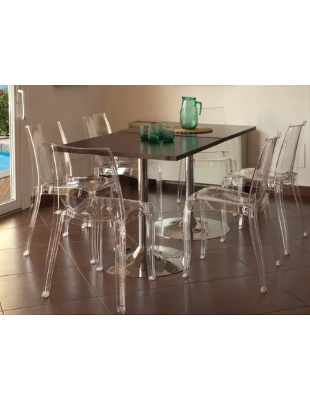 Transparent polycarbonate chair - Dimensions cm 50 x 54 x 84 h