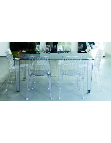 Transparent polycarbonate chair - Dimensions cm 50 x 54 x 84 h