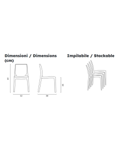 Sedia impilabile - Dimensioni cm 52 x 50 x 81 h 2