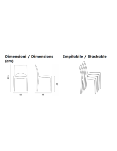 Polypropylene chair - Dimensions cm 48 x 49 x 80.5 h 2