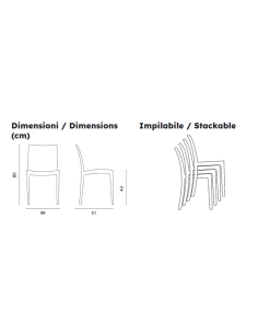 Silla de polipropileno - Dimensiones cm 49 x 51 x 80 h 2