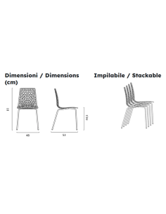 Polypropylene chair - Dimensions cm 48 x 53 x 81 h 2