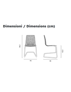 Sedia in polipropilene lucido - Dimensioni cm 46 x 46 x... 2