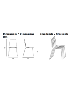 Silla de policarbonato transparente - Dimensiones cm 48 x... 2