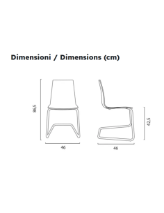 Sedia in polipropilene trasparente - Dimensioni cm 46 x... 2