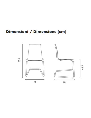 Sedia in polipropilene trasparente - Dimensioni...