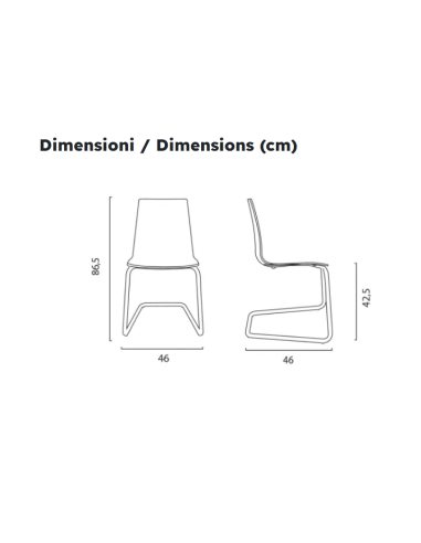 Silla de polipropileno pulido - Dimensiones cm...