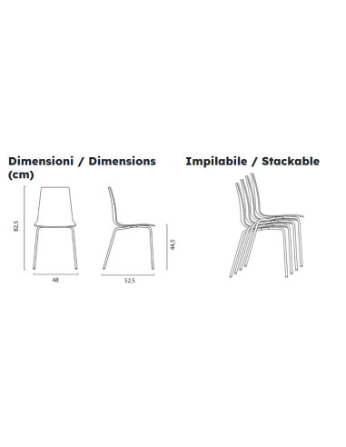 Sillón de polipropileno mate - Dimensiones cm...