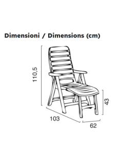 Polypropylene armchair - Adjustable - Poggiapiedi -... 2