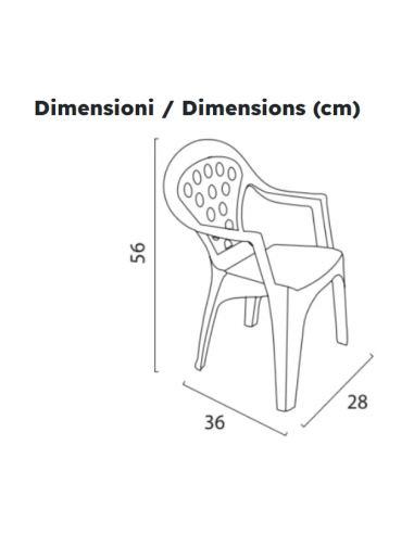 Silla de bebé en polipropileno - Dimensiones cm...