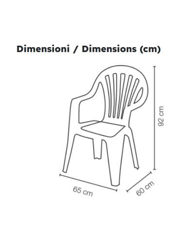 Polypropylene armchair - Dimensions cm 65 x 60...