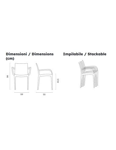 Sillón de polipropileno - Dimensiones cm 59 x...