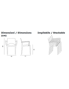 Sillón de polipropileno - Dimensiones cm 58 x 51 x 80 h 2