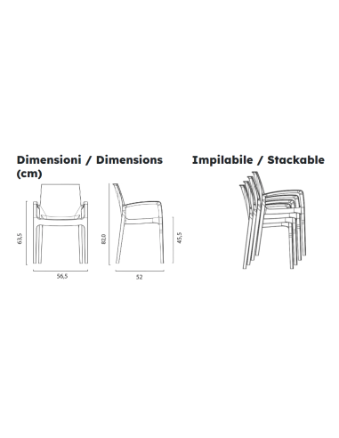 Sillón de polipropileno - Dimensiones cm 56.5 x...