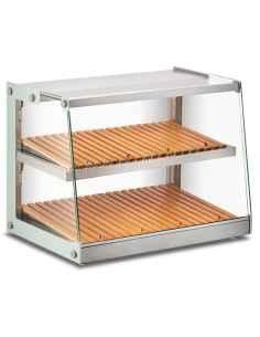 Neutral showcase with curved glass - Length 68.4 cm