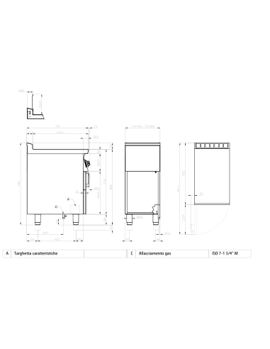 Professional gas fryer 18+18 liters - External burners