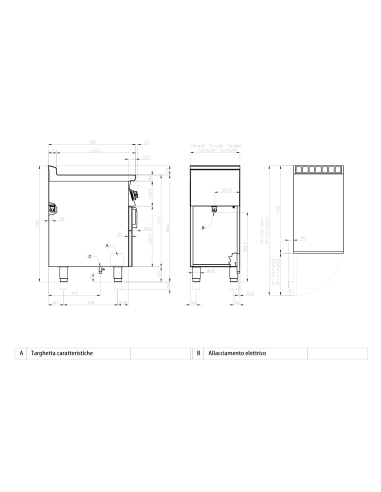 Electric fry top smooth steel plate - cm 120 x 70.5 x 90 h