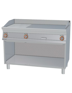Electric fry top plate 1/3 rifled 2/3 smooth chrome-plated - cm 120 x 70.5 x 90 h 2