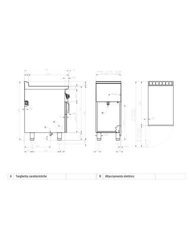Fry top eléctrico placa 1/3 acanalada 2/3 lisa cromada - cm 120 x 70,5 x 90 h