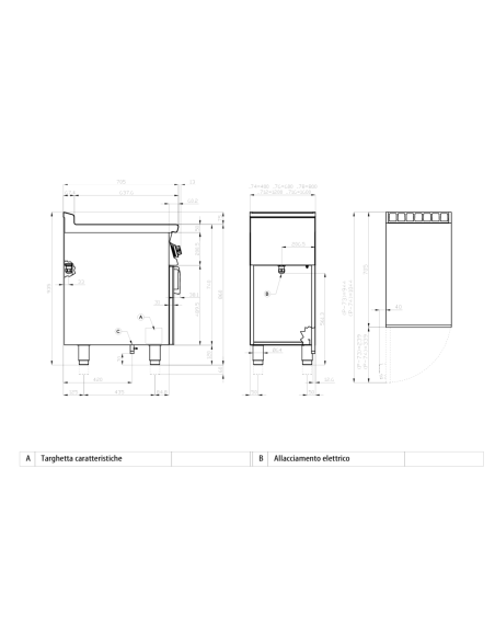 Fry top eléctrico placa 1/3 ranurada 2/3 lisa acero - cm 120 x 70,5 x 90 h Fry top eléctrico placa 1/3 ranurada 2/3 lisa acero - cm 120 x 70,5 x 90 h