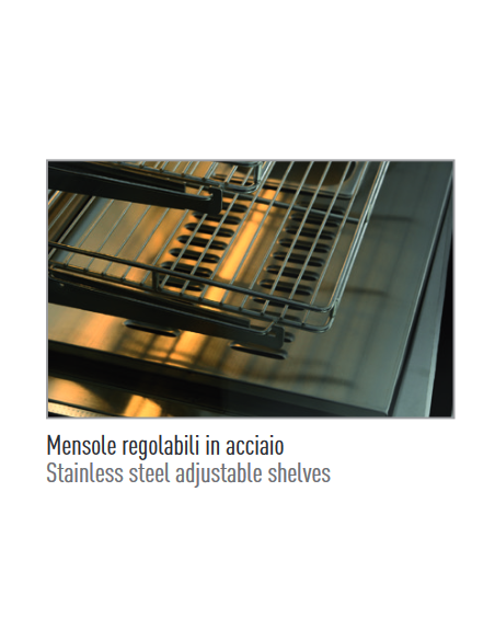 Hot showcase for pastry with 3 shelves and glass doors - cm  90 x 53 x 73 h