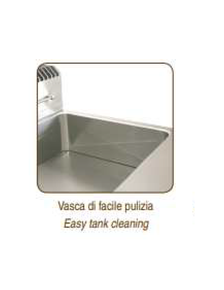 Freidora eléctrica para pastelería litros 15 - Con resistencias externas - Cm 105 x 65 x 29 h