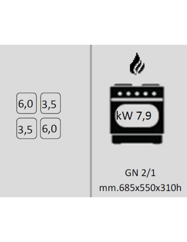 Kitchen gas 4 burners with gas oven - Burner...