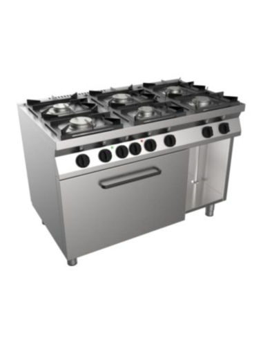 Cucina a gas 6 fuochi con forno elettrico -...