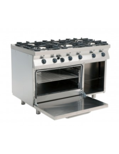 Kitchen gas 6 burners with gas oven - Burner power 3 kW...