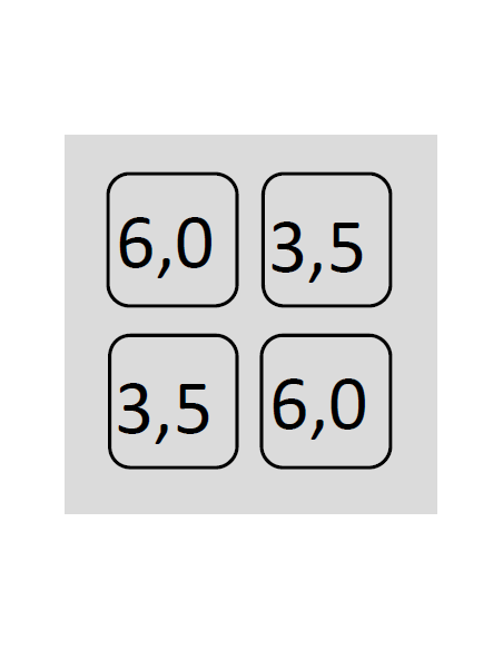 Cucina a gas 4 fuochi aperta - Potenza bruciatori 2 kW 3.5 + 2 kW 6 - Cm 80 x 70 x 85 h
