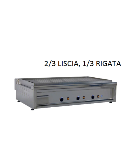 Placa sandwich eléctrica 2/3 lisa, 1/3 estriada, cm86.5 Placa sandwich eléctrica 2/3 lisa, 1/3 estriada, cm86.5