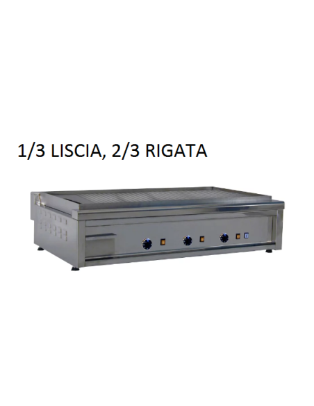 Piastra panini elettrica 1/3 liscia, 2/3 rigata cm 86,5 Piastra panini elettrica 1/3 liscia, 2/3 rigata cm 86,5