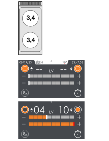 Cocina vitrocerámica con 2 zonas de cocción - Touch - cm 40 x 90 x 90 h