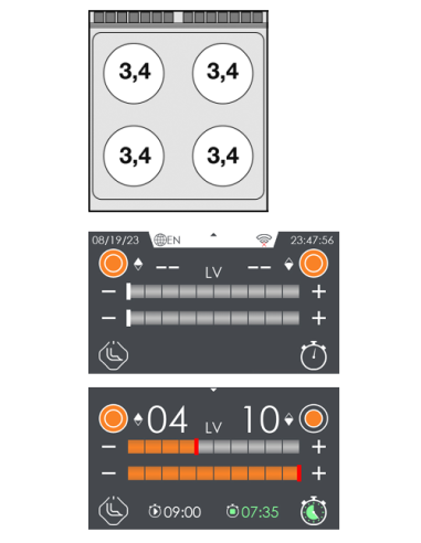 Glass ceramic cooker with 4 cooking zones - Touch - cm 80 x 90 x 90 h