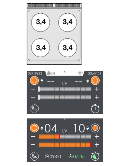 Cocina vitrocerámica con 4 zonas de cocción - Touch - cm 80 x 90 x 90 h Cocina vitrocerámica con 4 zonas de cocción - Touch - cm 80 x 90 x 90 h