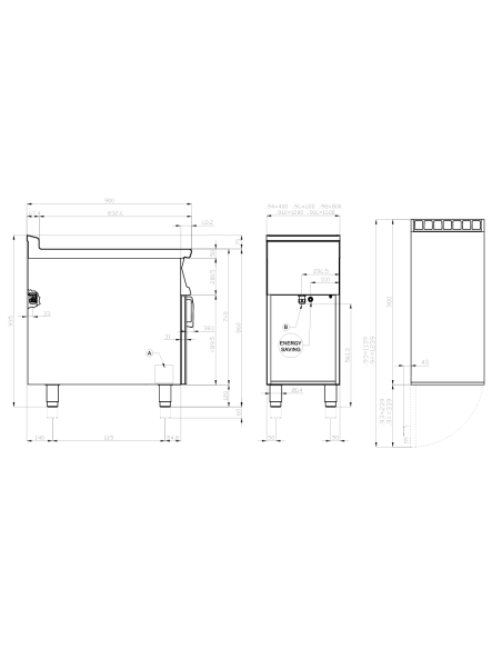 Cucina wok elettrica - Touch screen - cm 40 x 90 x 90 h