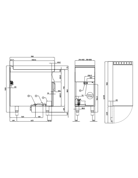 Baño maría eléctrico con tanque GN 2/1 - cm 80 x 90 x 90 h Baño maría eléctrico con tanque GN 2/1 - cm 80 x 90 x 90 h