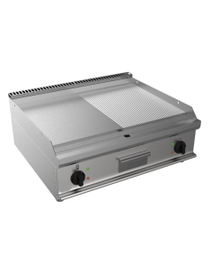 Fry top electric - Plate 1/2 smooth 1/2 rows - cm 70 x 70...
