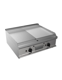 Fry top a gas - Piastra 1/2 rigata 1/2 liscia - cm 80 x...