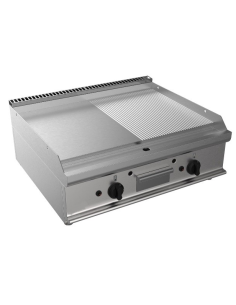 Fry top a gas - Piastra 1/2 rigata 1/2 liscia - cm 70 x...