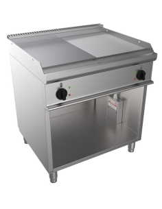 Fry top electric - Plate 1/2 smooth 1/2 rows - cm 80 x 70...