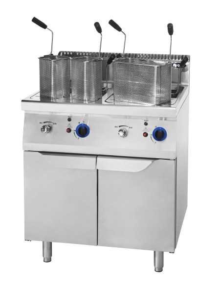 Gas pasta cooker with two basins 35 + 35 liters - cm 80 x 90 x 114h