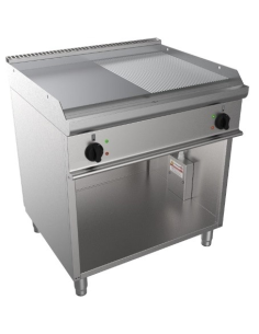 Fry top electric - Plate 1/2 smooth 1/2 rows - cm 70 x 70...