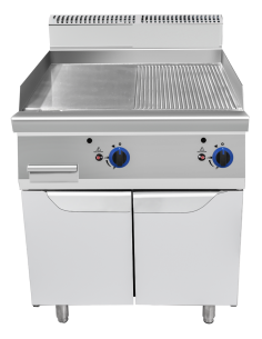 Fry top de gas superior 1/2 liso 1/2 acanalado - cm 80 x 90 x 114 h 2