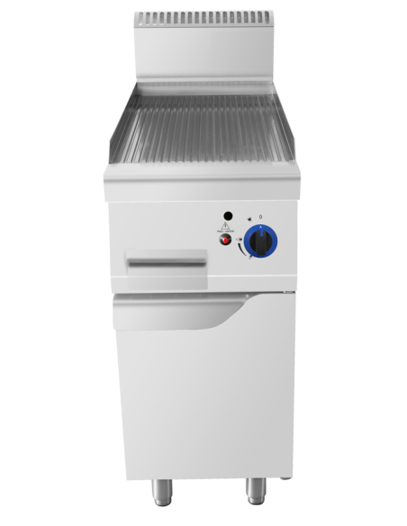 Fry top gas with ribbed plate - cm 40 x 90 x 114h Fry top gas with ribbed plate - cm 40 x 90 x 114h