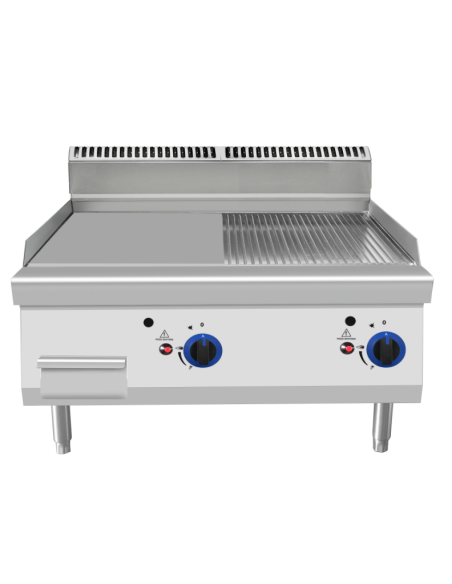 Fry top gas con piastra 1/2 liscia e 1/2 rigata - cm 80 x 70 x 54.7 h Fry top gas con piastra 1/2 liscia e 1/2 rigata - cm 80 x 70 x 54.7 h