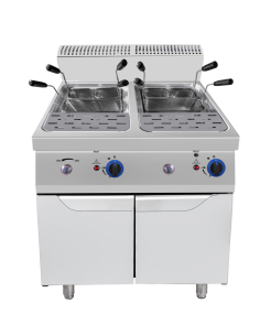 Cuocipasta a gas con due vasche 35 + 35 litri - cm 80 x 90 x 114h